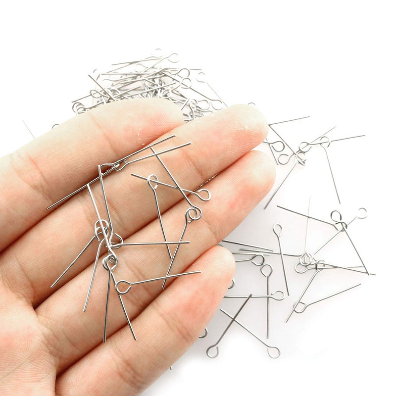 Tegg Eye Pin 200PCS 0.8inch/20mm 304 Stainless Steel Open Eyepins Headpins for Jewelry Necklace Making - Image 3